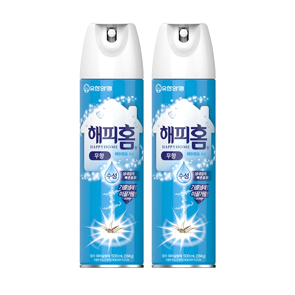 유한양행 해피홈 에어로솔 무향 500ml : 보현스토어