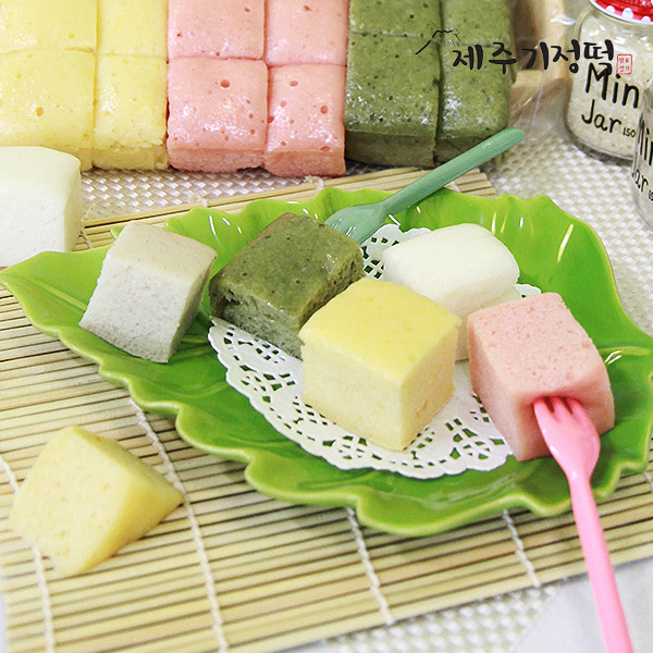 제주 기정떡 자연 발효 건강 떡 백미 쑥 한라봉 메밀 혼합 한판모음 : 아이마코
