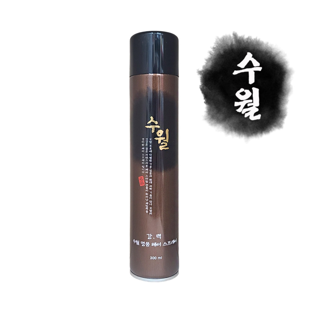 수월 명품 강력 헤어 스프레이 300ml 순한/저자극/한방 : 쏘스킨
