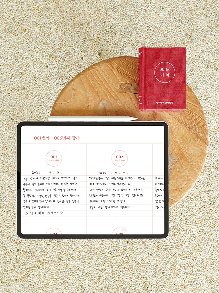 1분발송 리훈 오늘기억 일기장 다이어리 굿노트 아이패드 PDF 속지 3년 감사 : 리훈