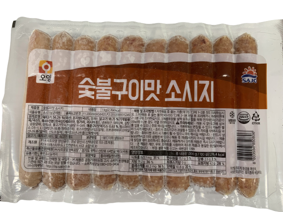 사조오양 숯불구이 소시지 1kg 숯불 숯불구이 맛 냉동 가정용 업소용 식당용 : 곰소식자재