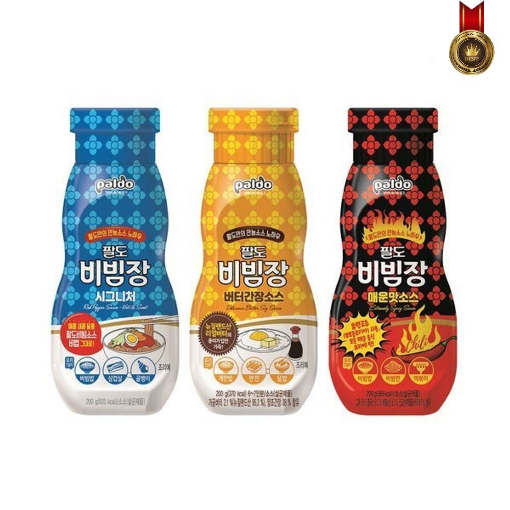 비빔장 3팩 일반 + 매운맛 + 버터간장맛냉면 만능 저칼로리 냉면비빔장 만능비빔장 쫄면 사과듬뿍 비빔면 고향 양념 비빔밥 비빔국수 : 개미들의창고