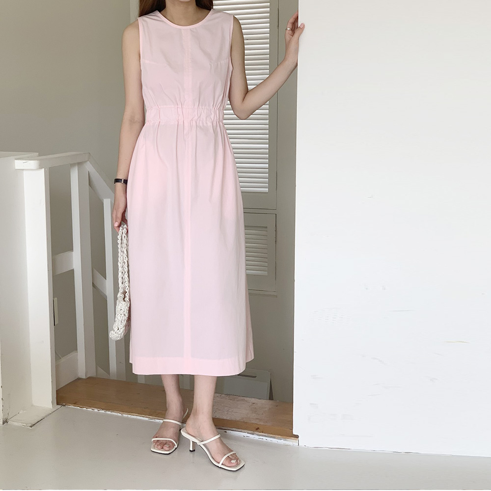 여름 백 포인트 민소매 칼라 원피스 3칼라 : 문곰로그