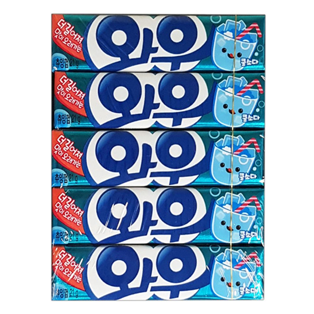 오리온 와우소다 X 15입 껌 와우껌 추잉껌 츄잉껌 간식 간식껌 풍선껌 아이간식 소다맛껌 : 디라이스