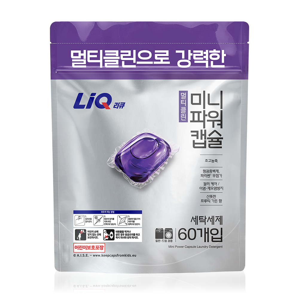 리큐 미니파워 캡슐세제 멀티클린 60입 1개 : 애경본사직영몰