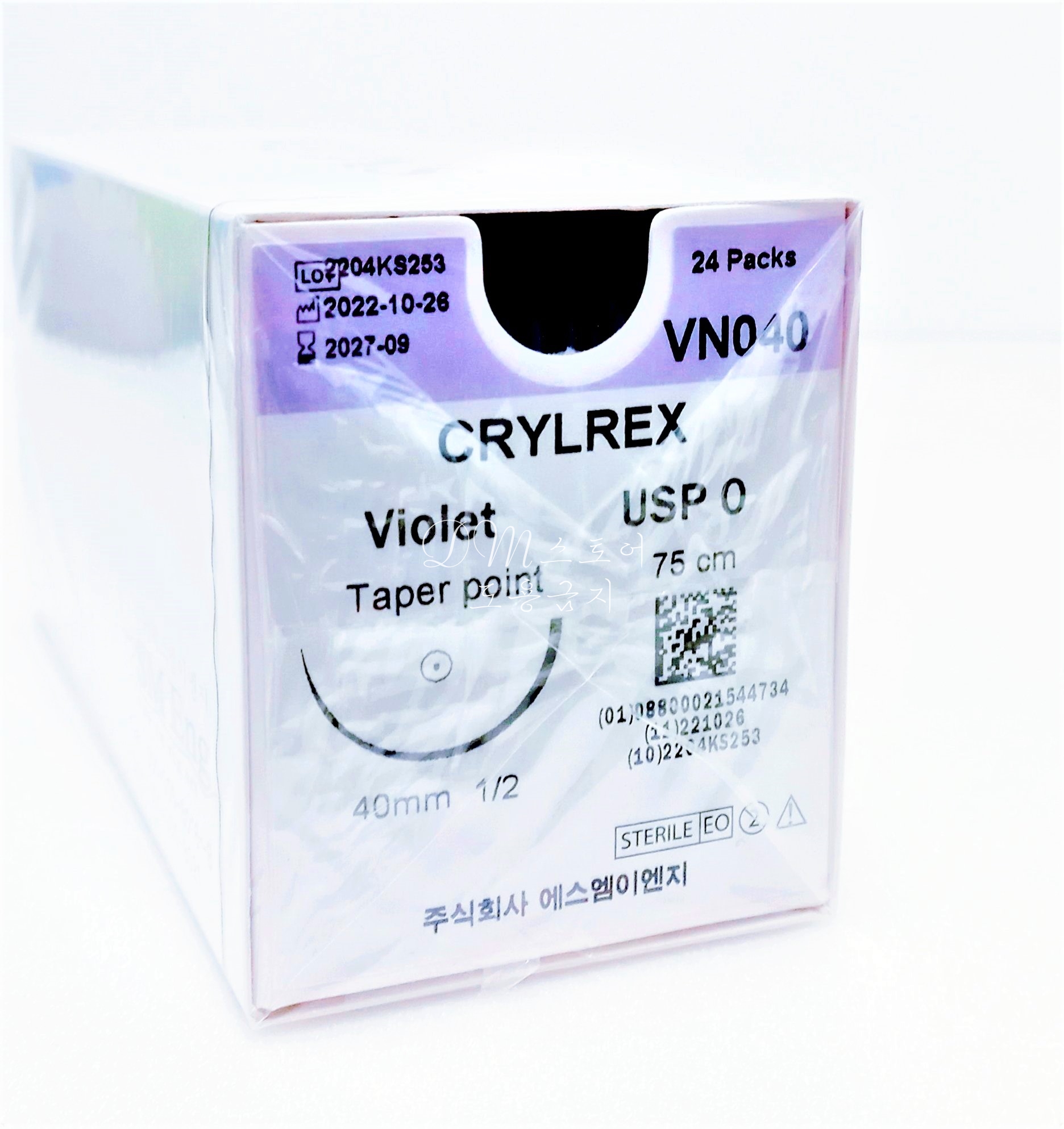 에스엠이엔지 CRYLREX 크리렉스 0 VN040 24개 녹는실 합성 봉합사 바이크릴 : DM스토어