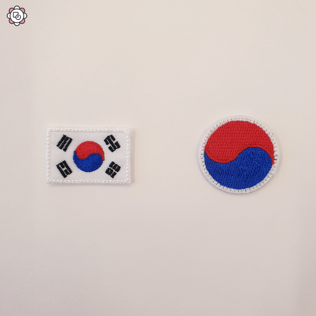 미니 태극기, 태극문양 국가대표 애국심 태극 마크 자수 패치 와펜 (열접착 와펜) : 마이와펜