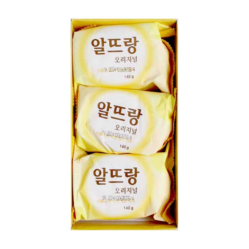 LG 알뜨랑 오리지널 비누 140g x 3개입 노랑 세수 비누 : 새빛유통