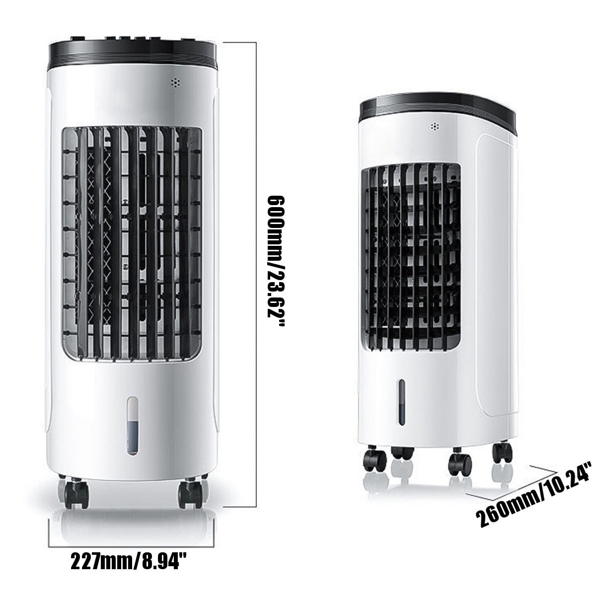 책상용에어컨 냉풍기  가정용 물 이동식 휴대용 에어컨 60W 220V 2 탱크 컨디셔닝 팬 가습기 쿨러 냉각 타이머 냉매 5 개 포함 : 에스제이닷