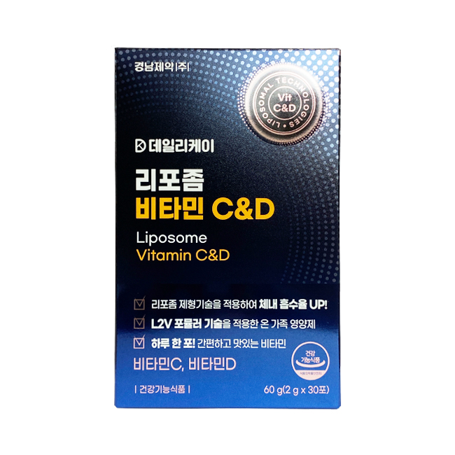 경남제약 데일리케이 리포좀 비타민 C&D 2g x 30포 : 뷰티119