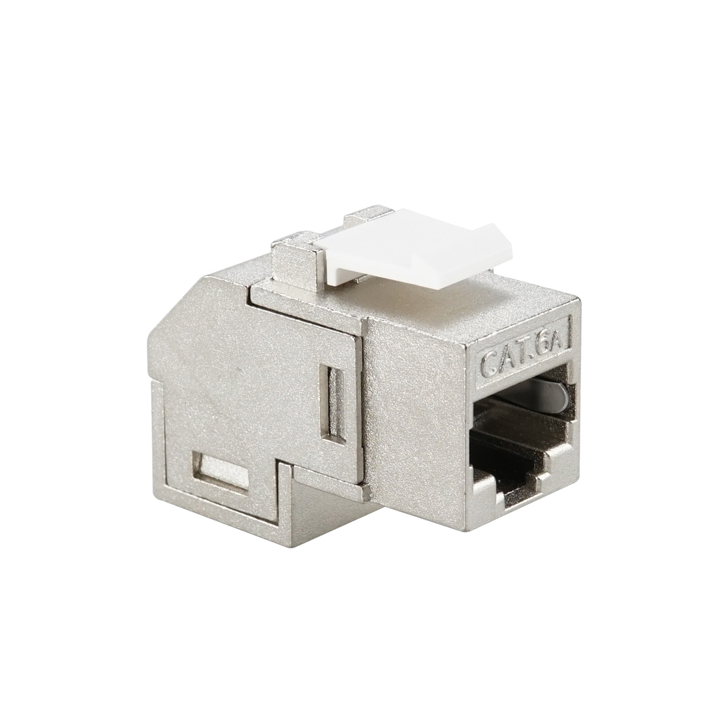 CAT6A 키스톤 잭 아연 도금 90도 꺾임 Shielded 8P8C 월플레이트 RJ45 : 비트전산