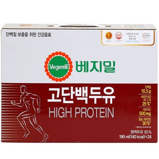 정식품 베지밀 고단백두유 (190ml x24입) : 이지안