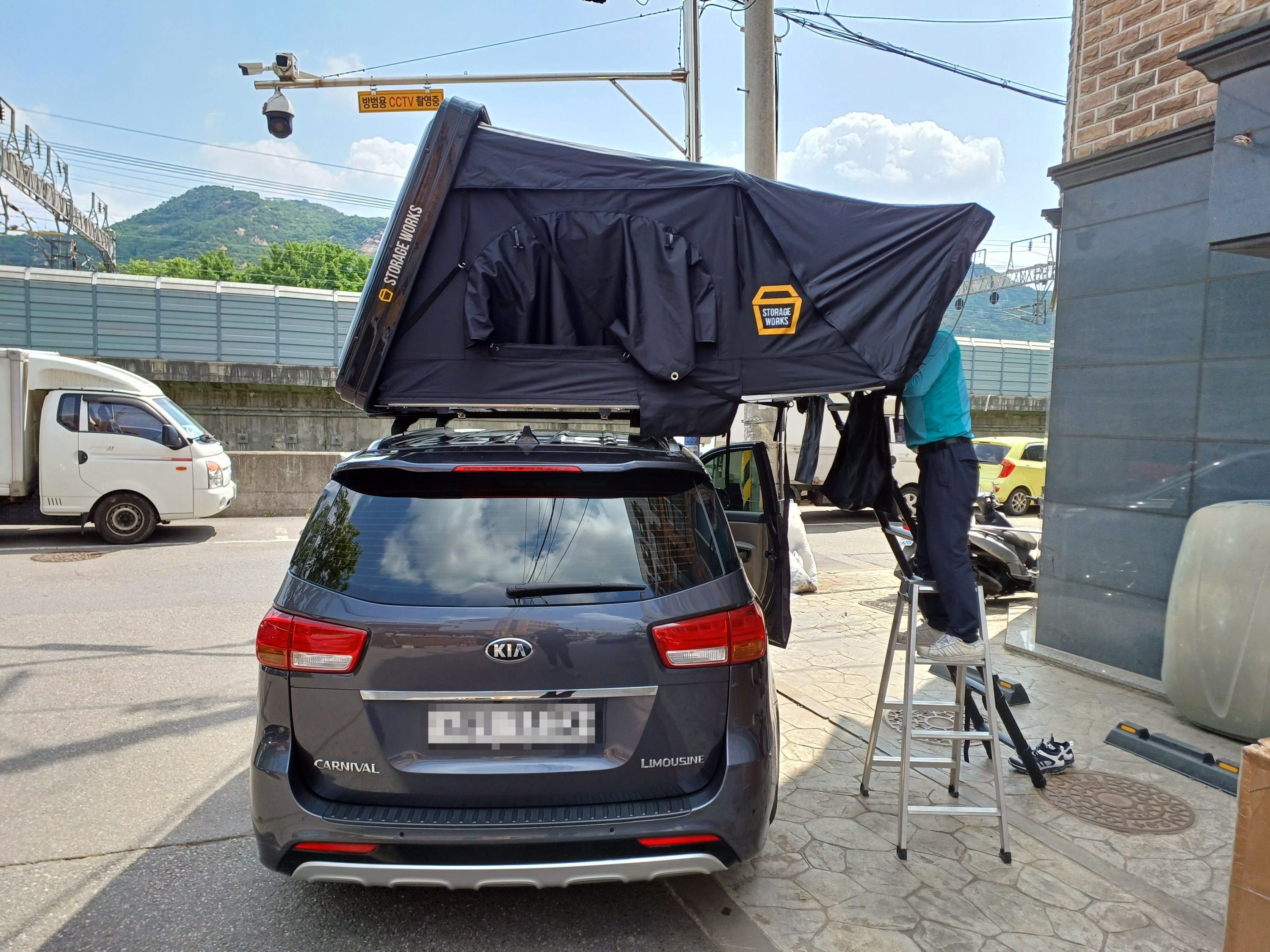 [안양 수원 시흥 안산 광명 화성] 올뉴카니발 스토리지웍스 더마스터 루프탑텐트 가로바 이너텐트 이너매트 어넥스 : 안양캐리어전문 짐캐리어