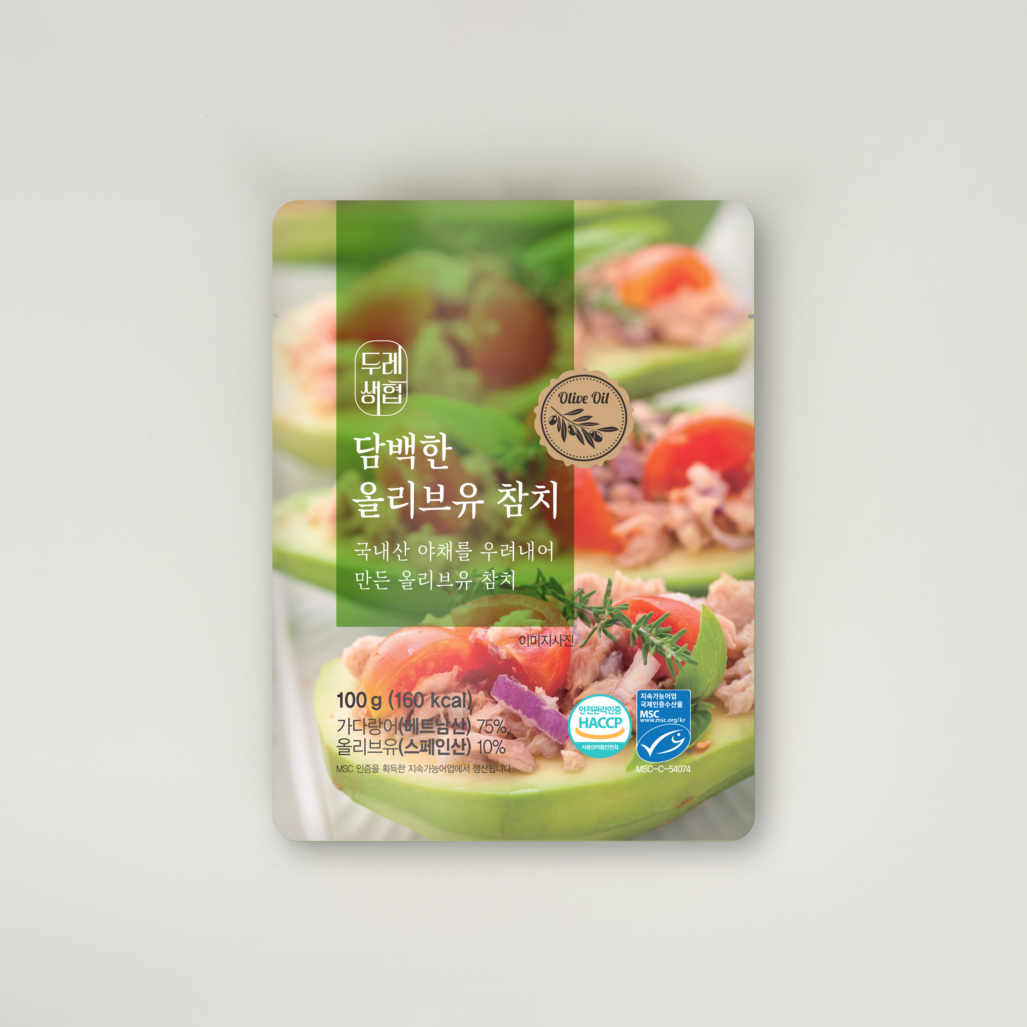 두레생협 담백한 올리브유 참치 (100gX3개) 튜나 파우치 : 서울북부두레생협