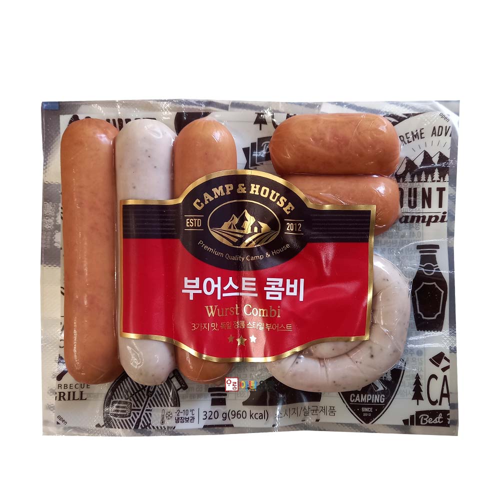 사조대림 부어스트 콤비(냉장) 320g 캠핑용 소시지 소세지 : 아람유통