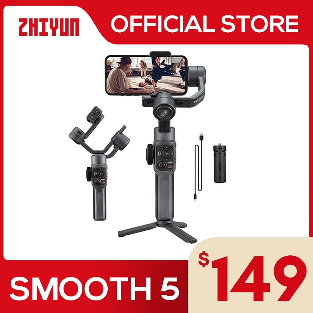 요수다 짐벌 액션캠 스마트폰 카메라 촬영  ZHIYUNSmooth 5 공식 스무스 3 축 휴대용 아이폰 14 프로 맥스삼성화웨이샤오미 : yosooda