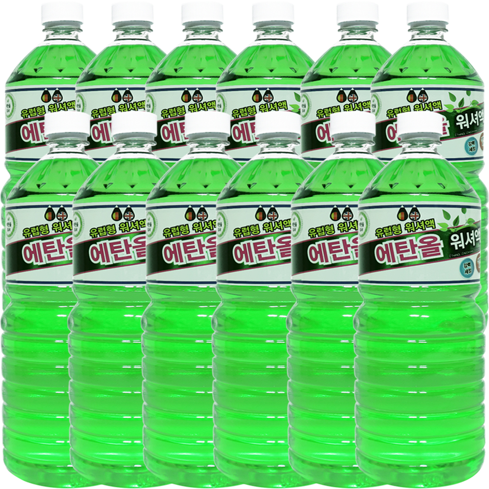 탑크린 사계절 에탄올 워셔액 1.8L 12개 1박스 자동차 : 에이그린