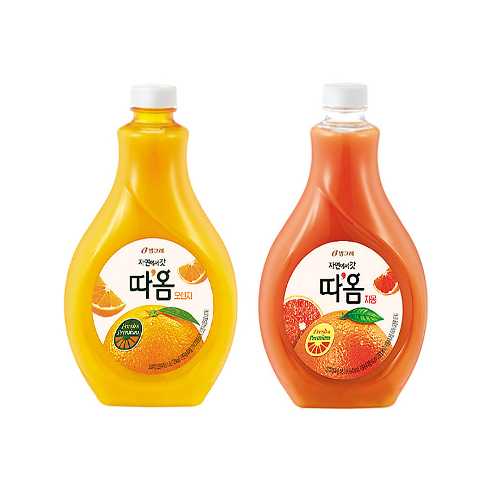 빙그레 따옴 1600ml4개 자몽 착즙주스 대용량주스 : 밀크잇