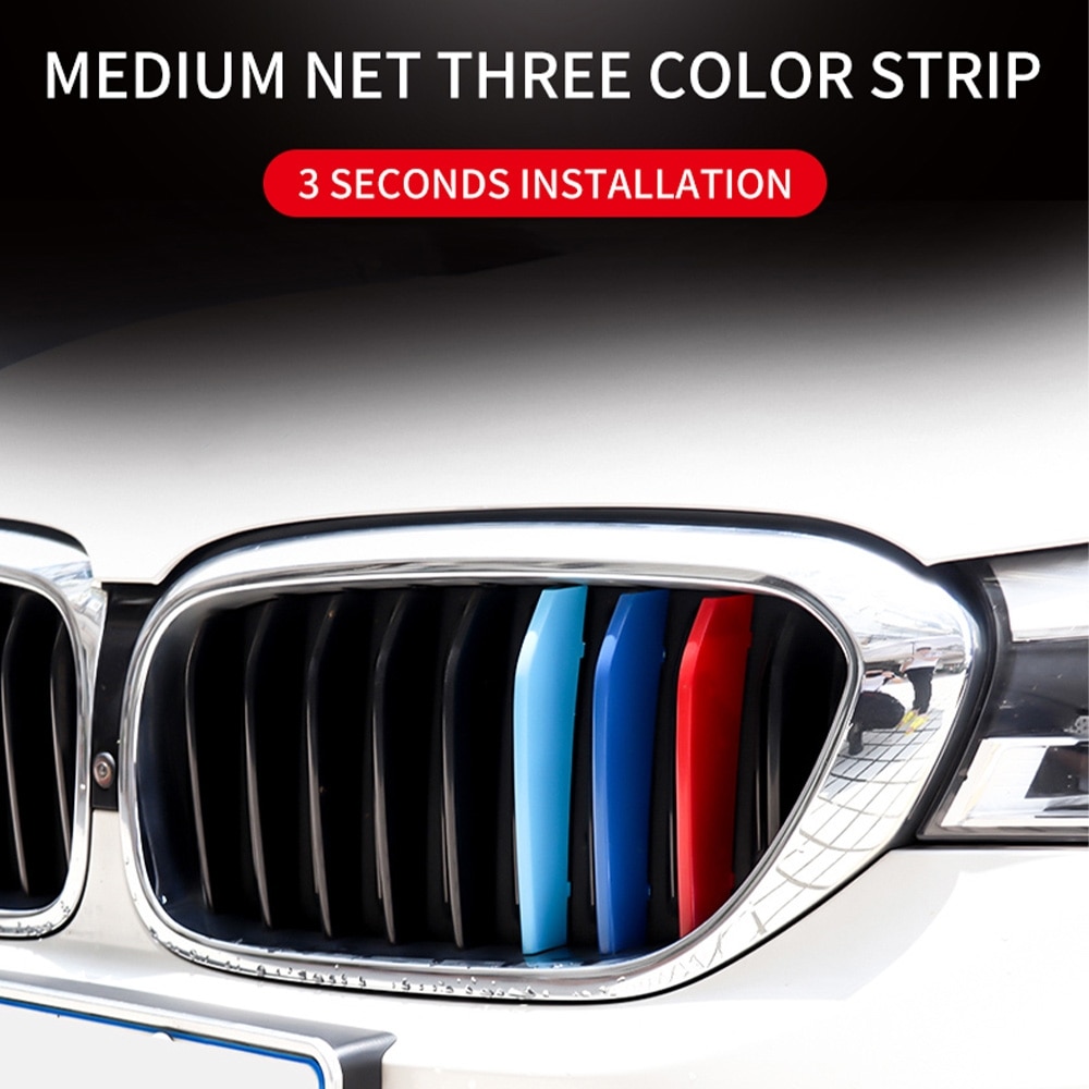 BMW 자동차 3D M 스타일링 프론트 그릴 범퍼 커버 스트립 스티커 외부 악세사리 장식 비엠더블유 X3 시리즈 E83 2007-2010 : 솔유니크
