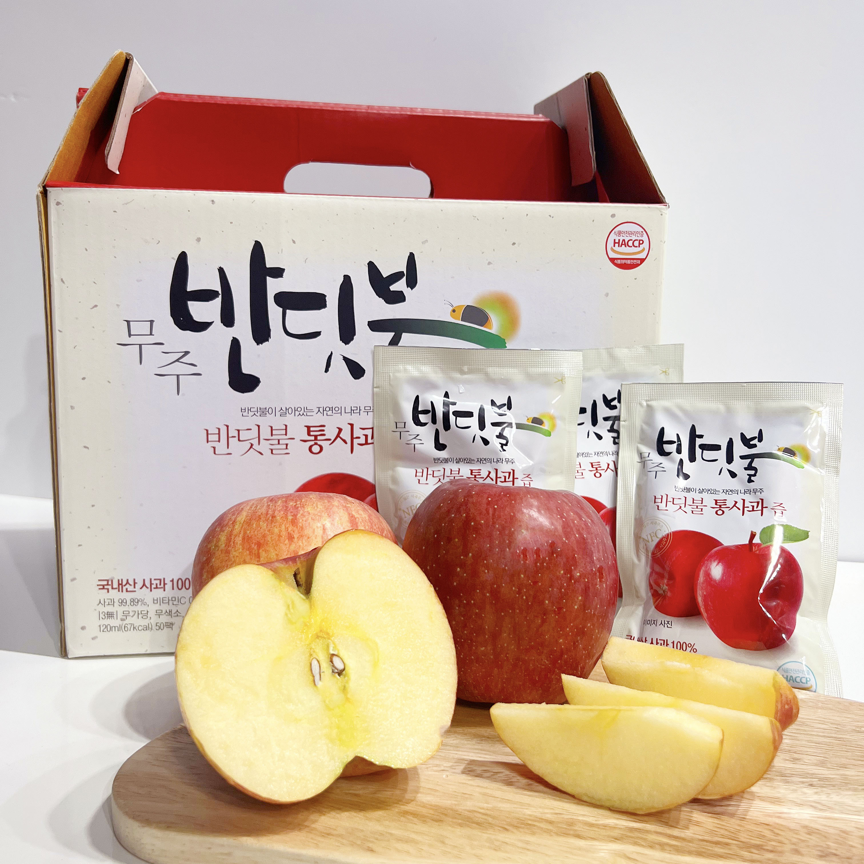 청정 무주 반딧불 무설탕 무첨가 100% 120ml 30포 50포 생사과즙 통사과즙 : 반디푸드
