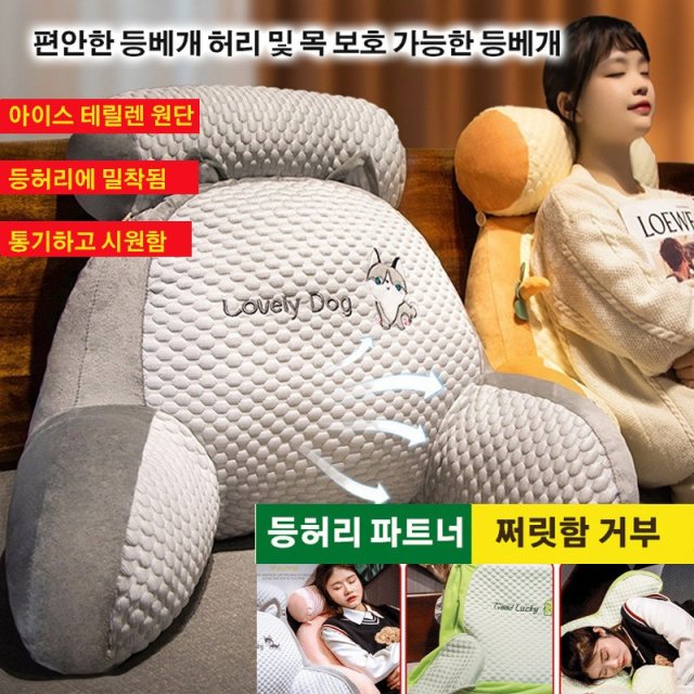 테릴렌 다기능 허리 등쿠션 여름 아이스 베개-미니(55×15×28) 그레이-에스키모 개의 : 핫쇼핑낙원