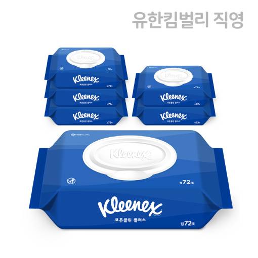 크리넥스 수앤수 코튼 플러스 대용량물티슈 캡형물티슈 72매 X 6팩 X 1EA : 크리넥스 공식 스토어