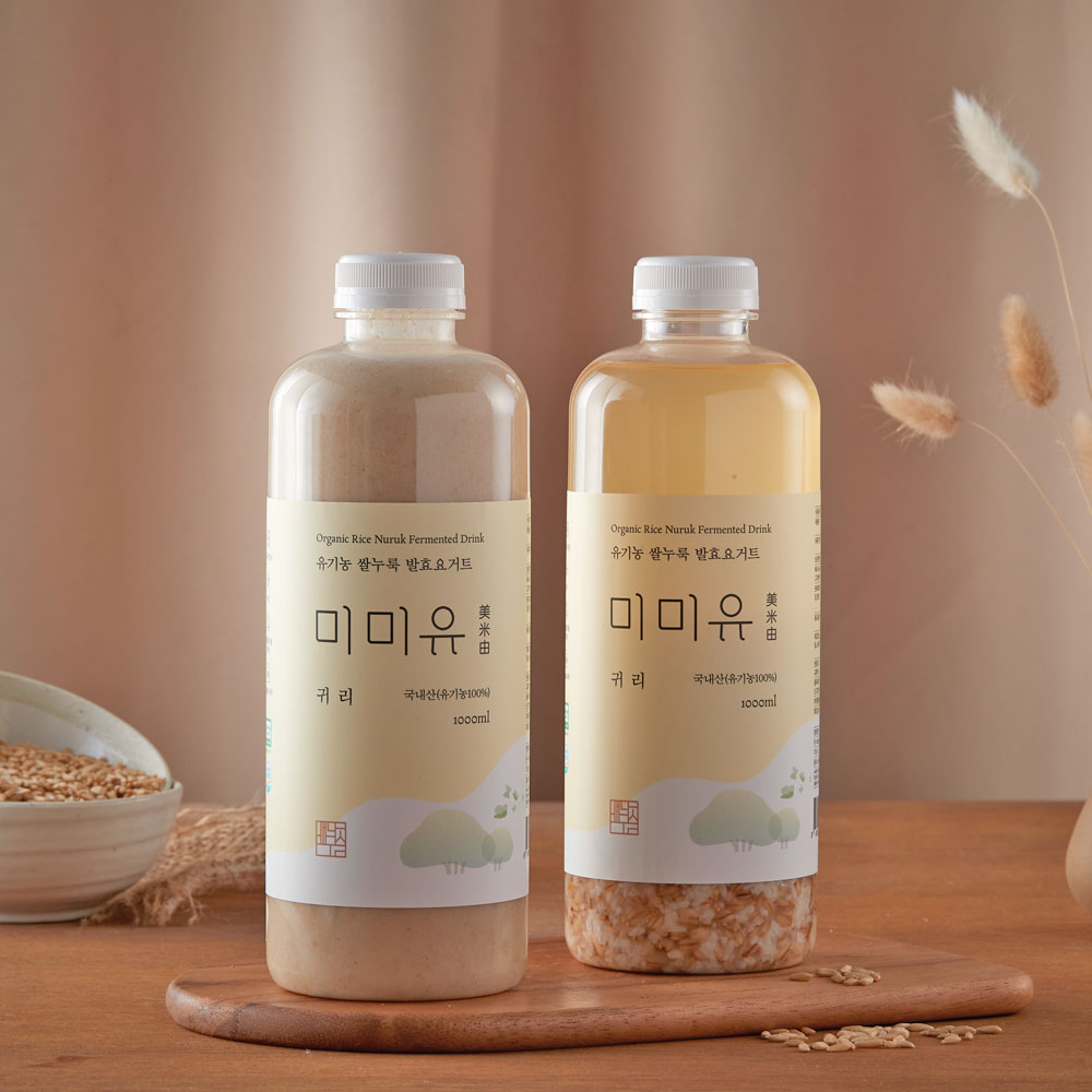 유기농 쌀누룩요거트 미미유 귀리  1000ml  (국내산 유기농 쌀100% 무가당 천연 발효 마시는 건강음료) : 누룩공방 배나무실