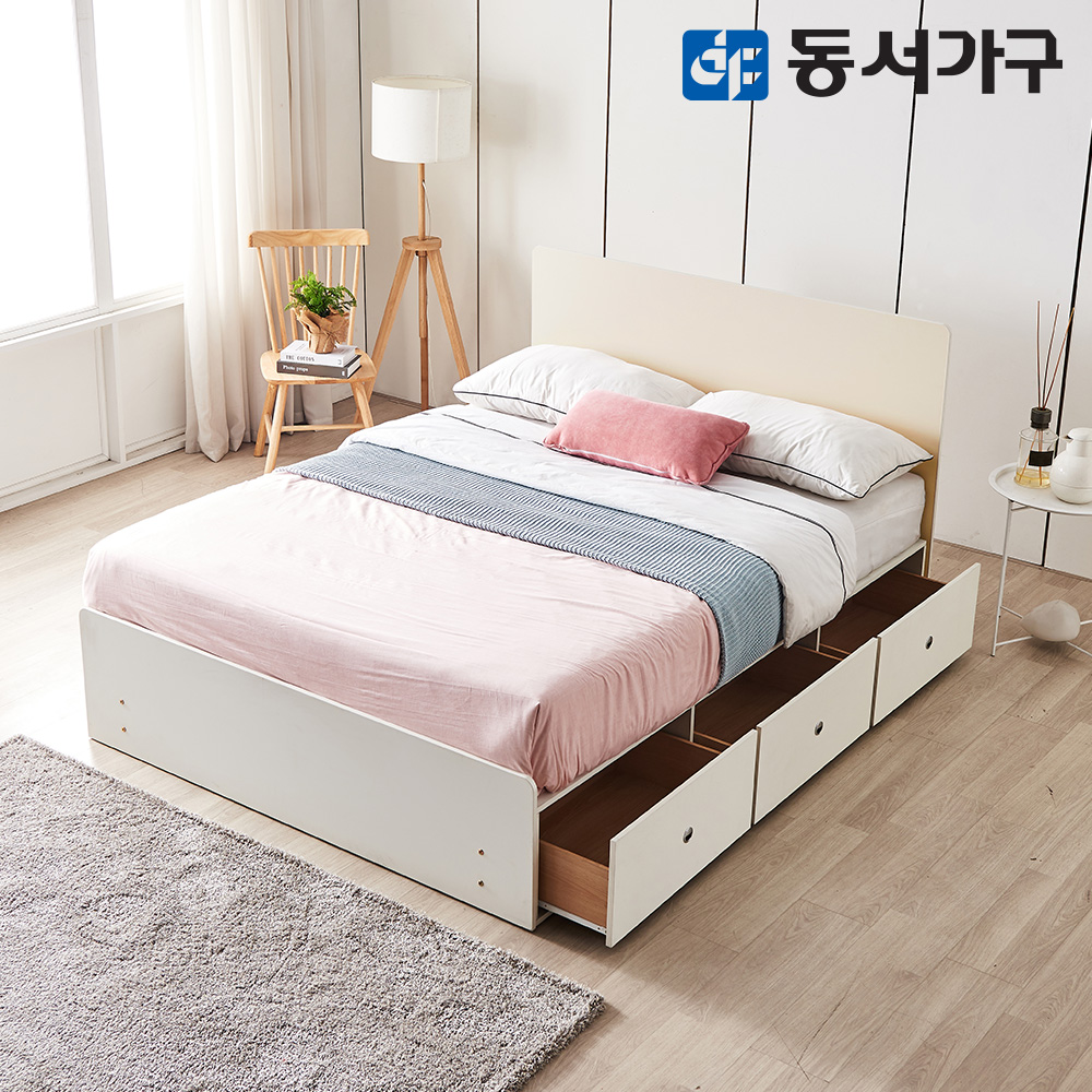 동서가구 미휴 비스포크 대형 3서랍 슈퍼싱글 SS 수납침대+독립 매트리스 DF643566 : 동서가구
