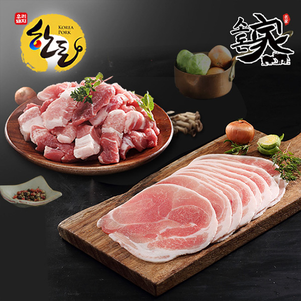 [소돈가 총2kg 한돈세트] 대패삼겹+대패목살+대패구이+뒷고기 / 각 500g : 공영쇼핑