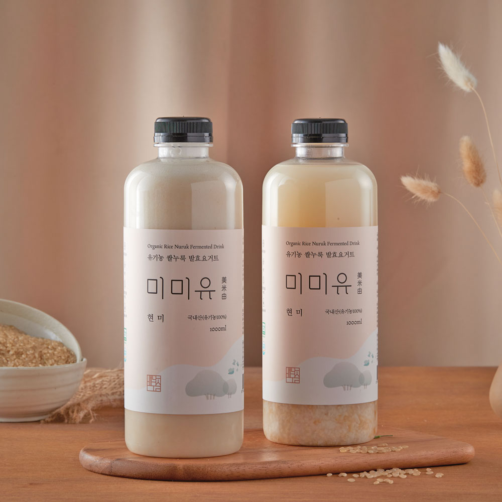 유기농 쌀누룩요거트 미미유 현미  1000ml  [국내산 유기농 쌀100%] 무가당 천연 발효 마시는 건강음료 : 누룩공방 배나무실