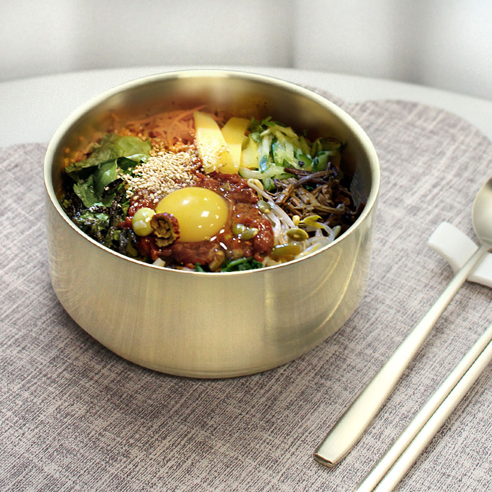 국산 이중 티타늄 탕기 15cm 고급 스텐 비빔밥그릇 냉면 국수 육개장 삼계탕그릇 : 또바기 라라