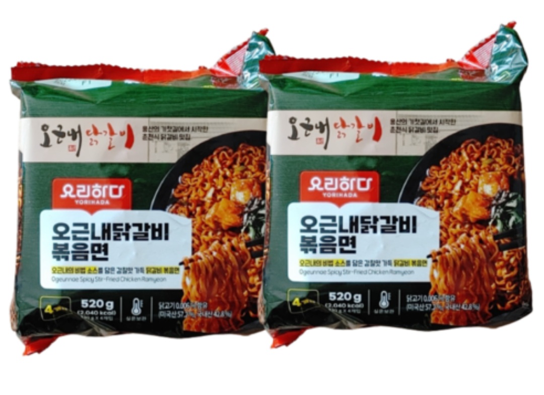 요리하다 오근내 닭갈비 볶음면 라면 130g x 8개입 (2봉) + 미니약과증정 : Our Mall