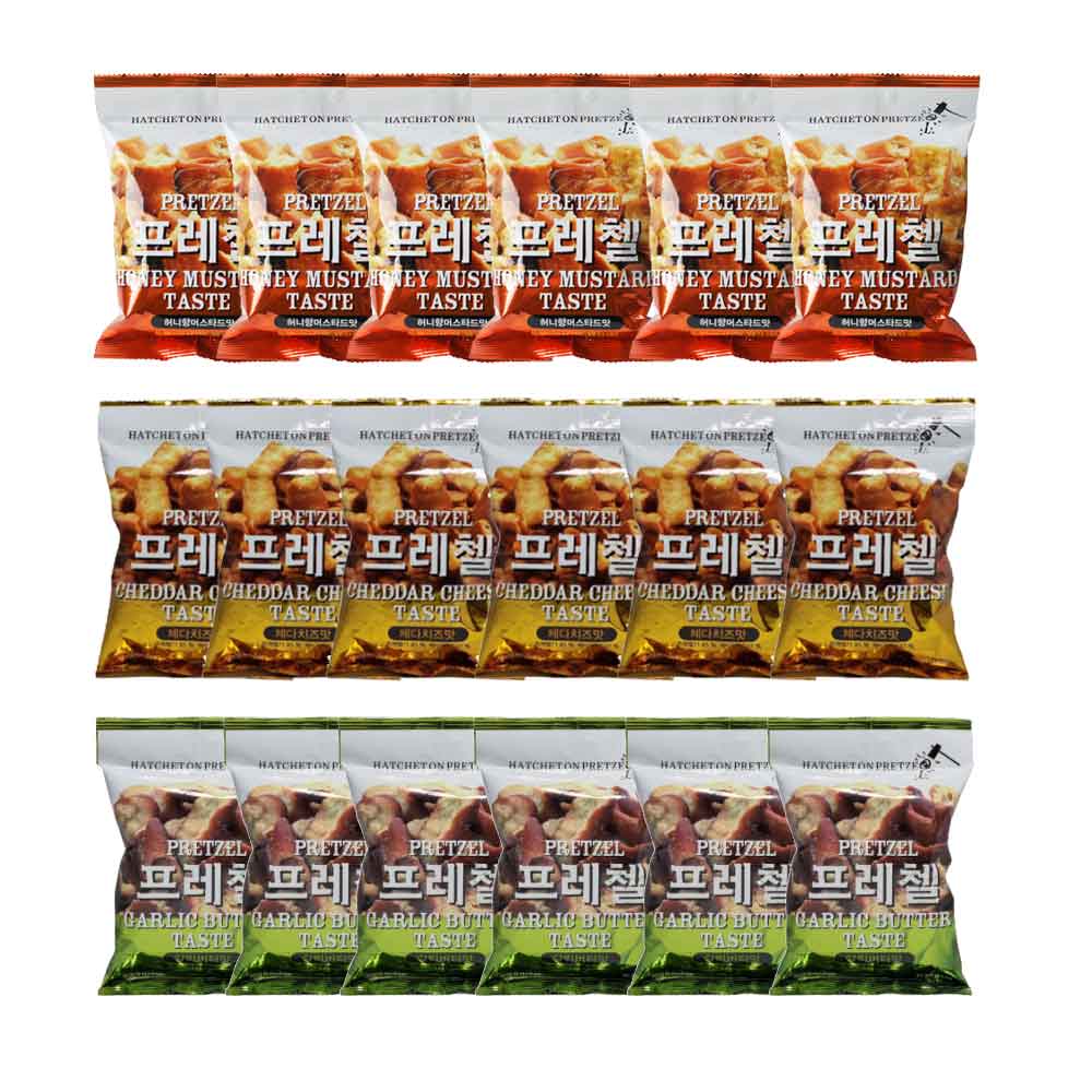 프레첼 갈릭버터 6개+허니머스타드 6 개+체다치즈 85g 6개 : 민지푸드