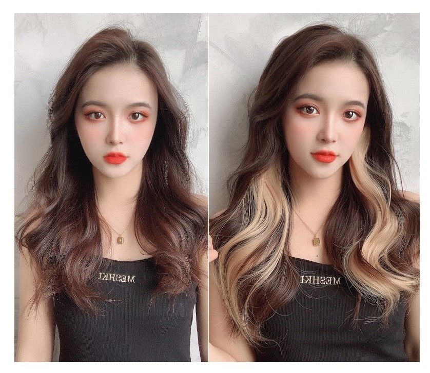 컬러브릿지 포인트 헤어피스 부분가발 셀프 붙임머리 : 피그앤래빗