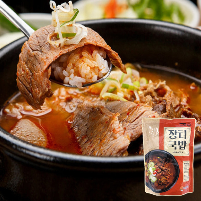 선봉식품 소고기 장터국밥 600g 실온 국밥 한우 소머리 내장 고기 국밥 레토르트 즉석탕 : 파라잭