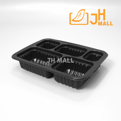 실링용기 JH 3호5칸 19144-5A 검정 밀키트 반찬 배달포장 : 정희팩