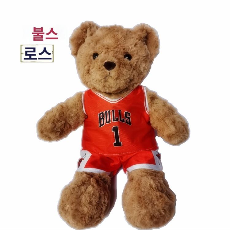 NBA 스타 피규어 미니어처 굿즈  오웬 제임스 커리 코비 브라이언트 테디 베어 플러시 장난감 인형 NBA 베어 인형 남자친구 선물 : MoccaStore
