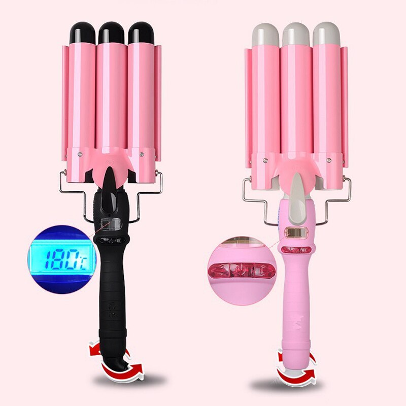 고데기 매직 3 배럴 세라믹 헤어 컬러 트리플 웨이버 LCD 전문 살롱 최신 디자인-183 : 기드온300