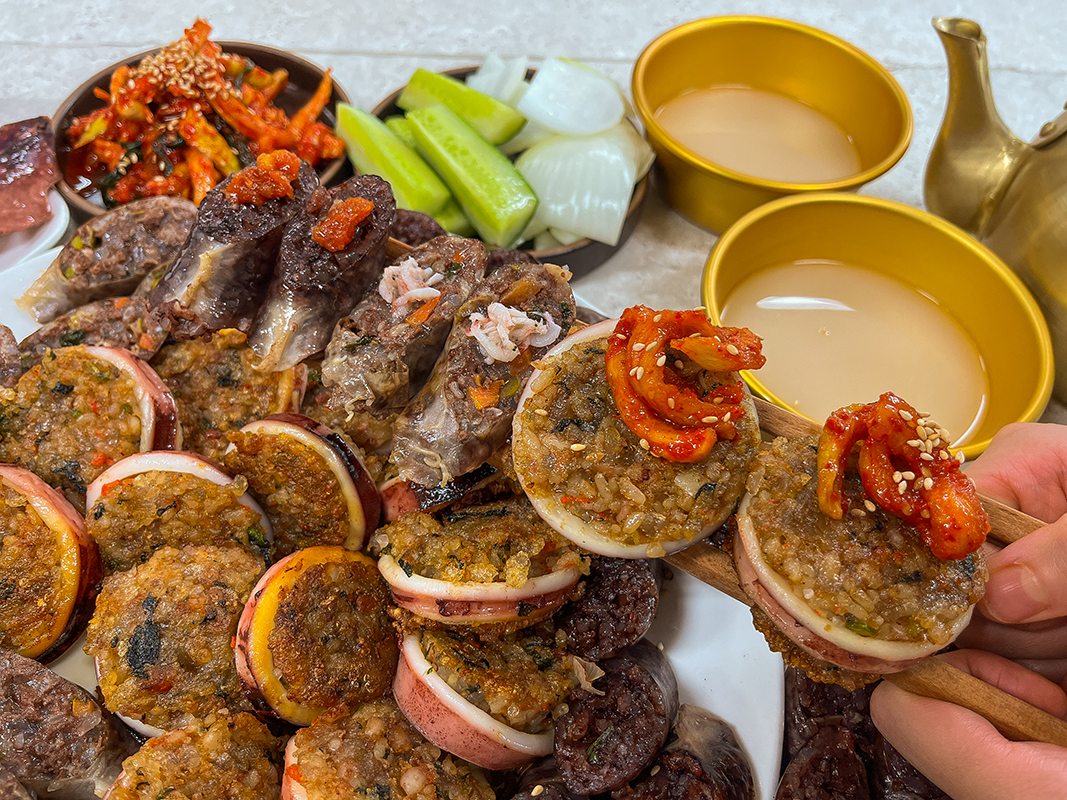 농가살리기 속초 명물 오징어순대&아바이순대 300g 500g 1kg : 농가살리기