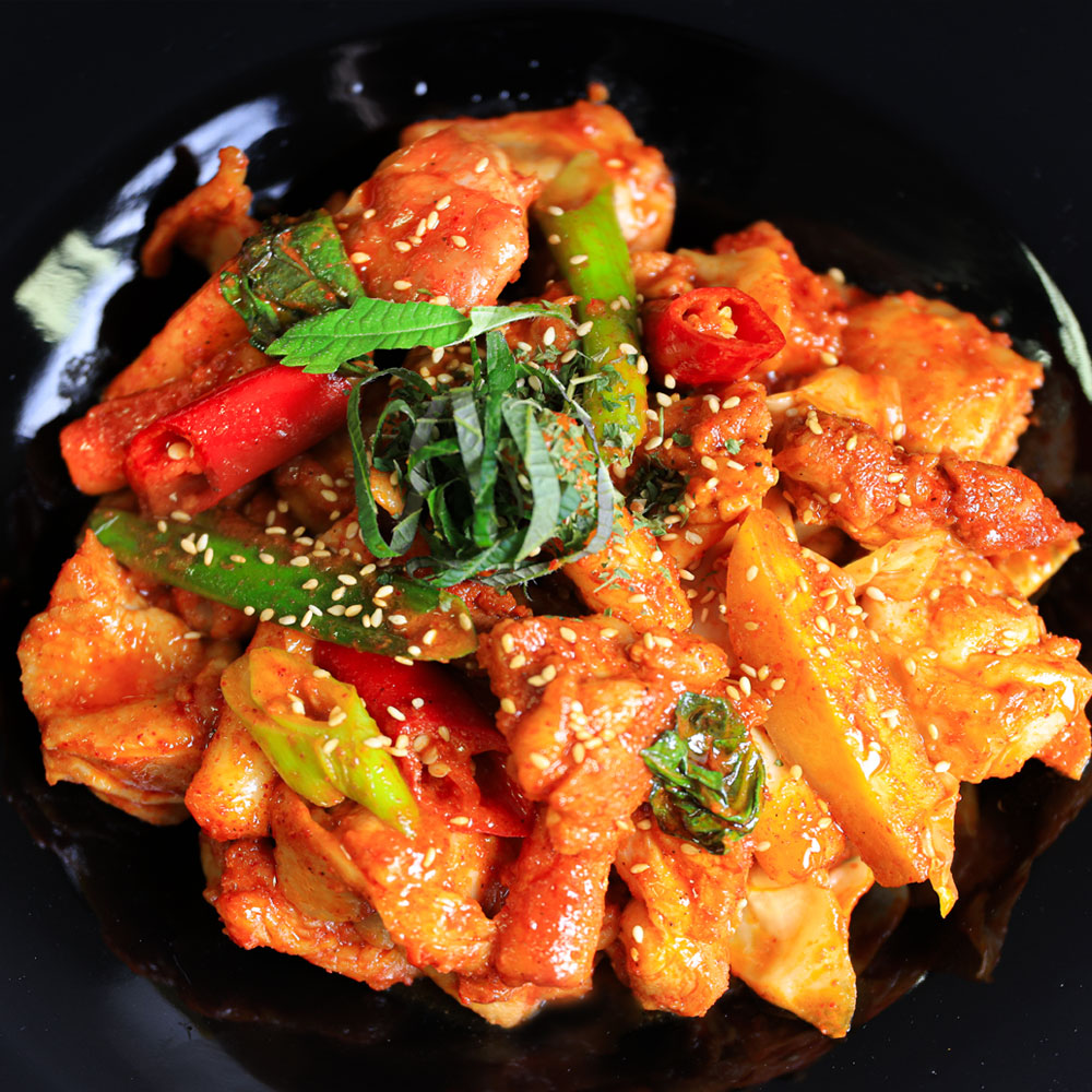[다미조아푸드] 수라다 춘천 닭갈비 캠핑 밀키트 요리 우동사리 추가소스 1kg 3~4인분 : 시식마켓 식후경