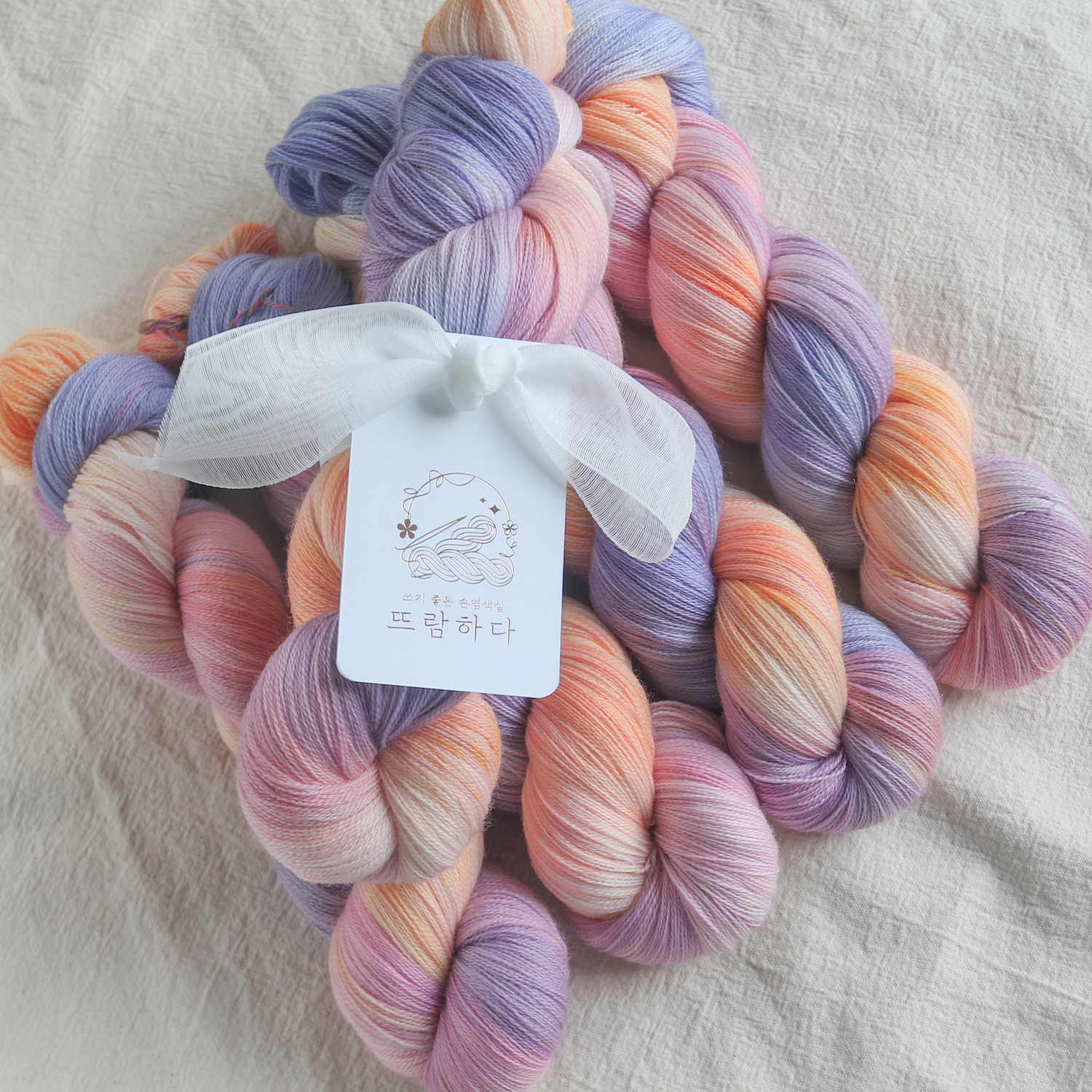 레샤 레인보우샤벳 레이스 손염색실 슈퍼워시메리노울 1200m Lace 100g 뜨개실 : 뜨람하다