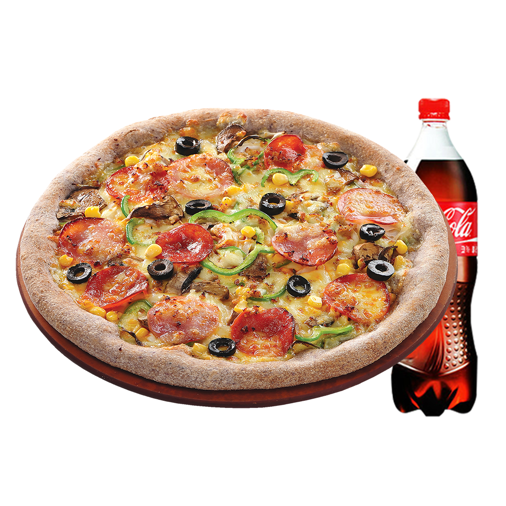콤비네이션피자L+코카콜라1.25L : 피자알볼로