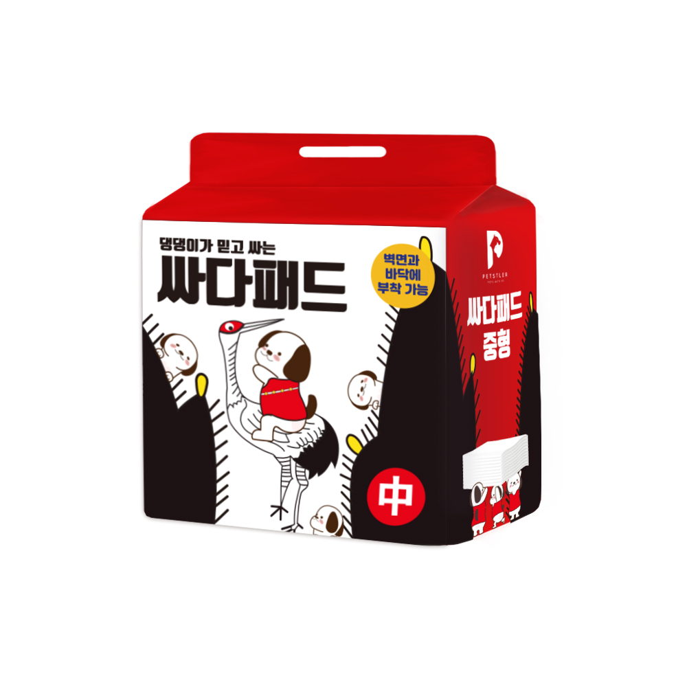 페슬러 흡수력 좋은 가성비 강아지 배변패드 싸다패드 중형 60매 (50X40) : 페슬러