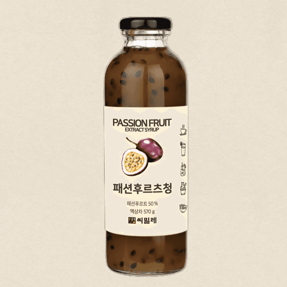 패션후르츠청 580g x 1개 씨밀레 에이드 푸룻티 디저트시럽 드레싱 홈카페 : 넷카트