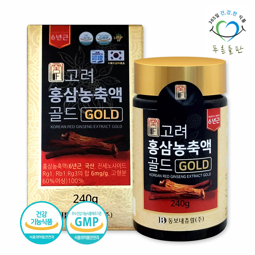 [푸른들판] 6년근 고려 홍삼 농축액 100% 골드 240g 홍삼진액 원액 액기스 차 : 푸른들판 :