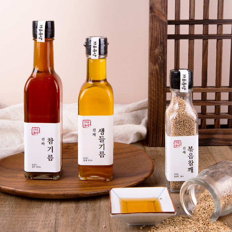 우리동네 방앗간 중국산 참기름 200ml+볶음참깨 100g 명절 선물세트 : 가온유당