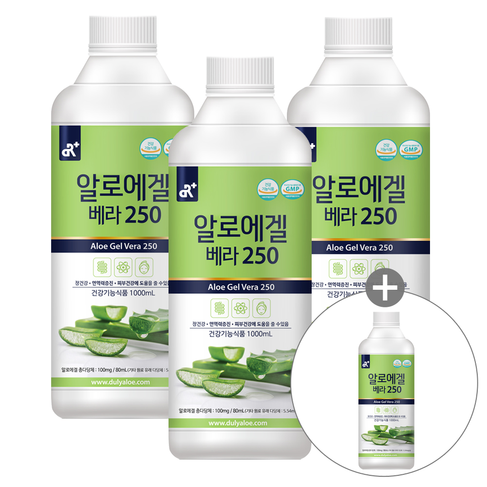 3+1 알로에겔 베라250 오리지널 3병+1병덤(총4병) : 두리농산알로에