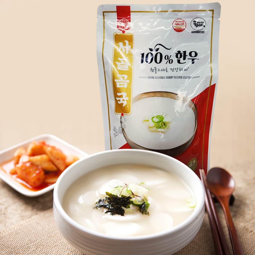 황제푸드 한우사골곰탕 김치 부대찌개 육수 설렁탕 택배 샤브샤브 전골 만능 500gx3팩 : 황제푸드1
