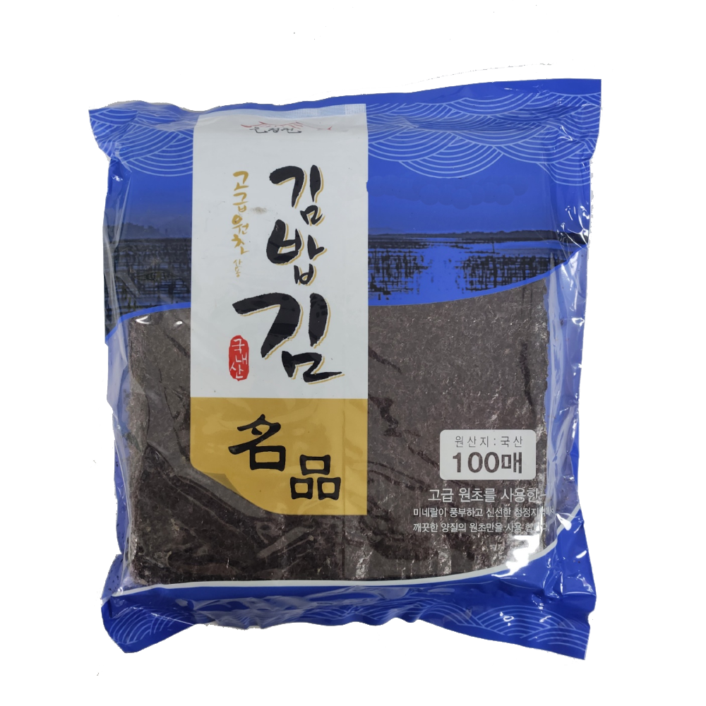 온정원 국내산 김밥김 100매 명품 가정용 220g : 곰소식자재