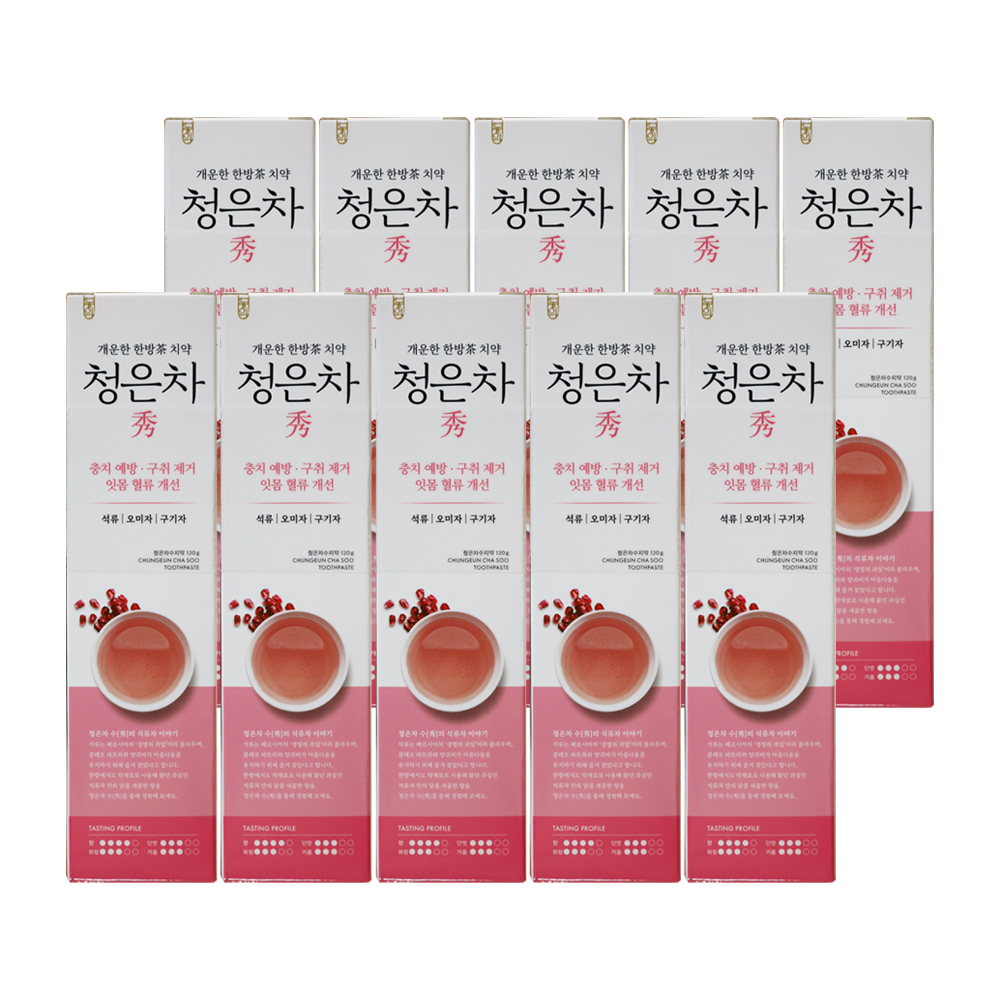 애경 청은차 수 치약 120g 10개 양치 : 더진스토어